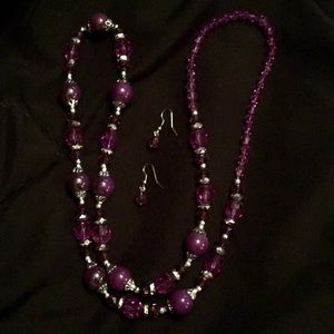 Purple Necklace/Earrings Set